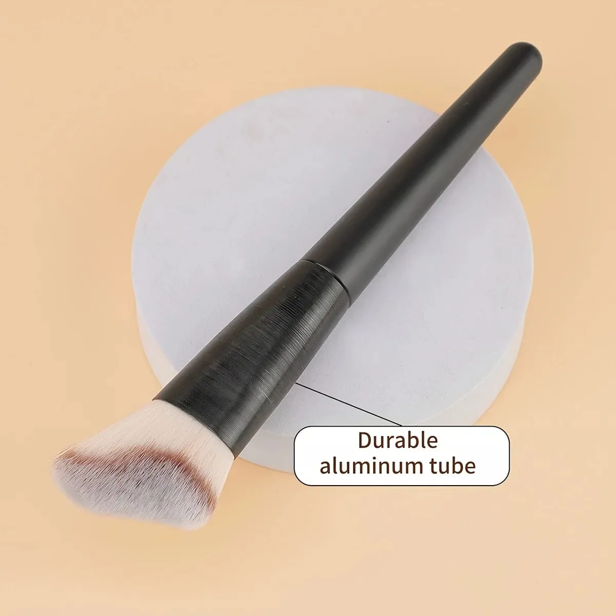 1 Makeup Brush Set Including an Angled Round-Tip and Flat-Tip Foundation Brush with Soft Bristles Comes with a Case — image 2