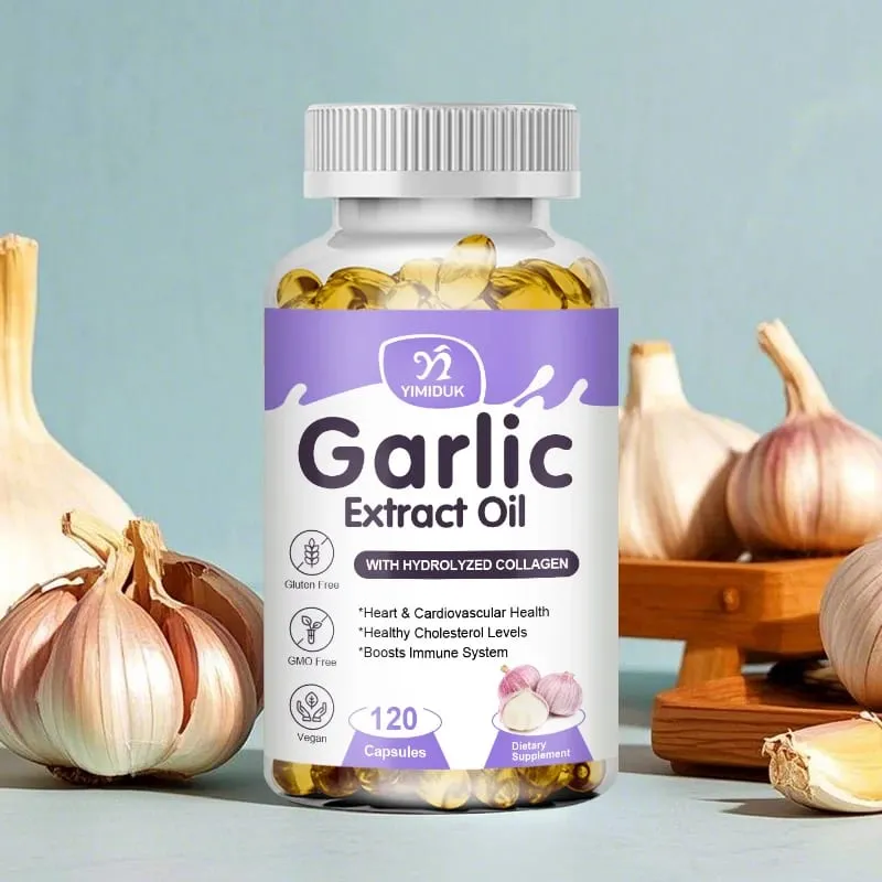 Buy 1 Get 1 Free! Pure Garlic Extract Oil Supplement for Heart Health Cholesterol & Blood Pressure Immune System Booster