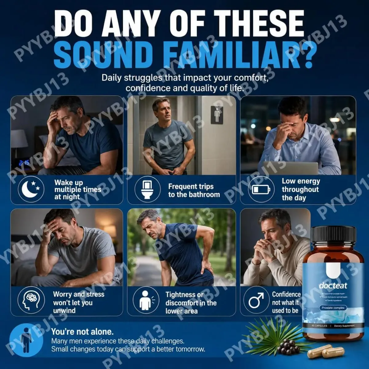 Docteat Prostate Complex Capsules Support Prostate Health and Urine Flow with Herbal Saw Palmetto and Pygeum 60 Capsules — image 4