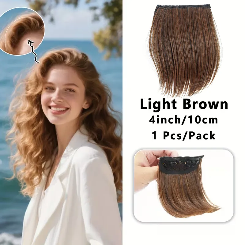 10cm/20cm/30cm Synthetic Short Straight Pad Invisible Hair Extension Lining of Hair Top Side Cover Hairpiece for Women — image 5