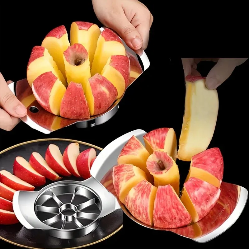 1pc Stainless Steel Slicer and Peeler Set for Apples Oranges and More - Easy-to-Use Kitchen Gadget Fruit Slicing Tool — image 3