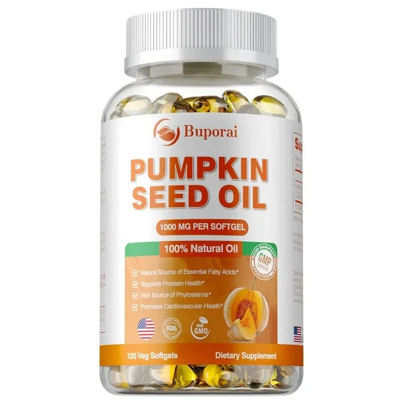 Pumpkin Seed Oil Capsule - Support Prostate and Urinary Tract Health Hair Growth & Skin Care Prevent Hair Loss — image 9