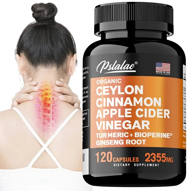 Organic Ceylon Cinnamon Capsules with Apple Cider Vinegar Turmeric Bioperine Supports Joint Brain Digestive & Heart Health — image 2
