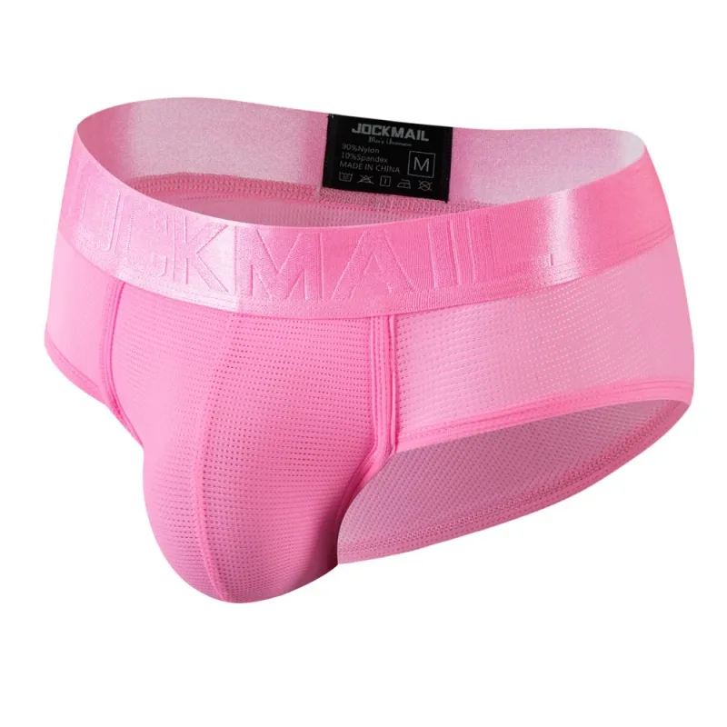 Jockmail Mens Underwear Briefs Mesh Breathable Sports Fitness Shorts Solid Color Sexy Low-rise Lingeries for Extreme Panties — image 47