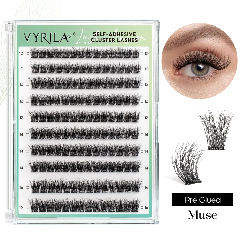 Self Adhesive Eyelashes ไม่ต้องใช้กาวขนตา 10-16 มม.Pre Glued Cluster Lashes D Curl นุ่มธรรมชาติกดบนขนตา