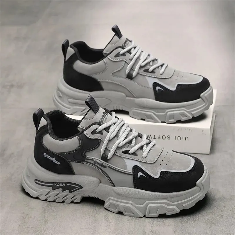 Chunky sneakers four season breathable lightwight outdoor casual walking shoes fashion soft sole sports running shoes board shoe — image 3
