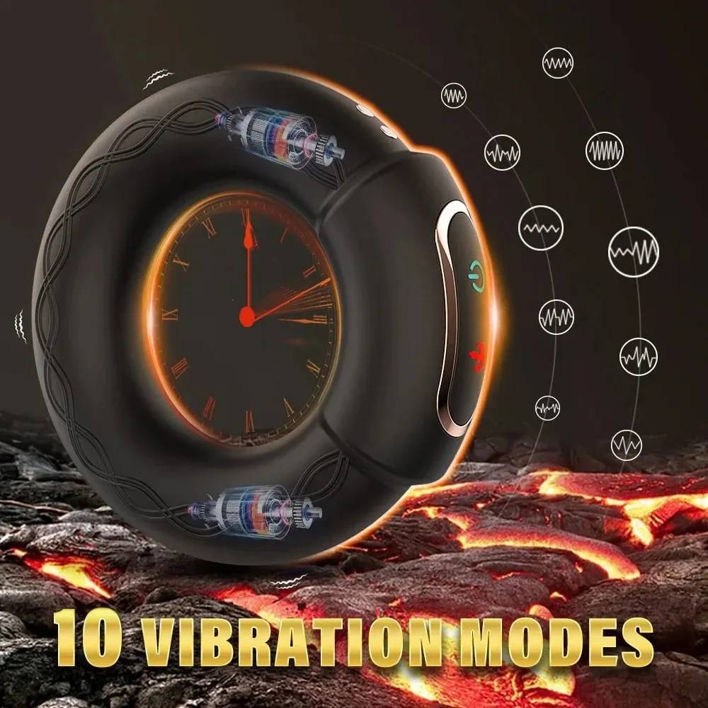 Vibrating Penis Cock Ring Penis erection Heating Vibrator Delay Ejaculation Penis massager 10-Frequency Vibration Men Sex Toys — image 4