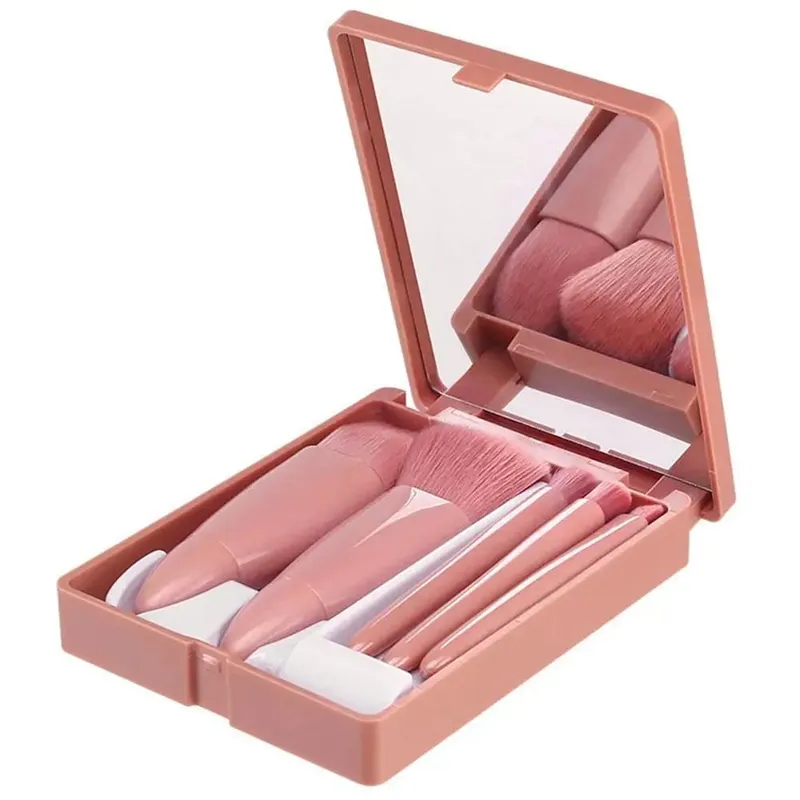 Brushes Small Complete Function Cosmetic Brushes Kit With Case And Mirror 5pcs Travel Size Makeup Brushes Set Mini Makeup