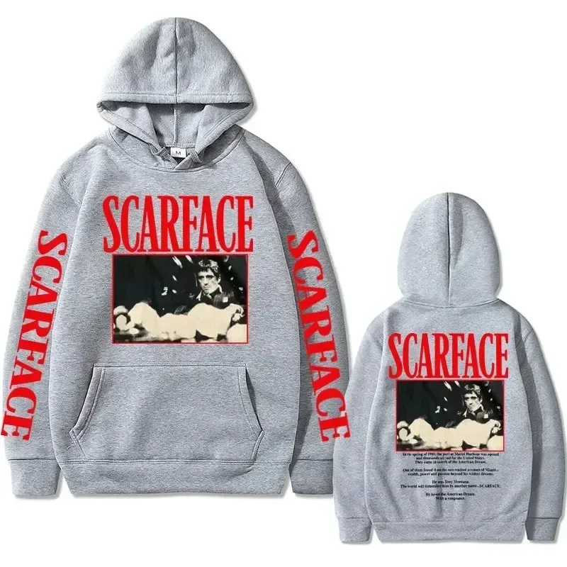 Vintage 90s Movie Scarface Tony Montana Hoodie Men Casual Vintage Pullover Man Hip Hop Hoodies Mens Fashion Oversized Sweatshirt — image 3