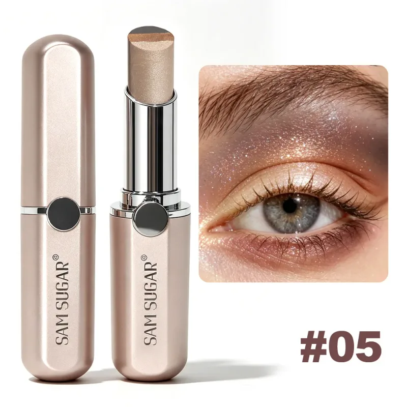 3-Color Gradient Pearlescent Eyeshadow Stick Waterproof Soft Gloss Shimmer Aegyo Sal Brightening Highlighter Eye Shadow Makeup