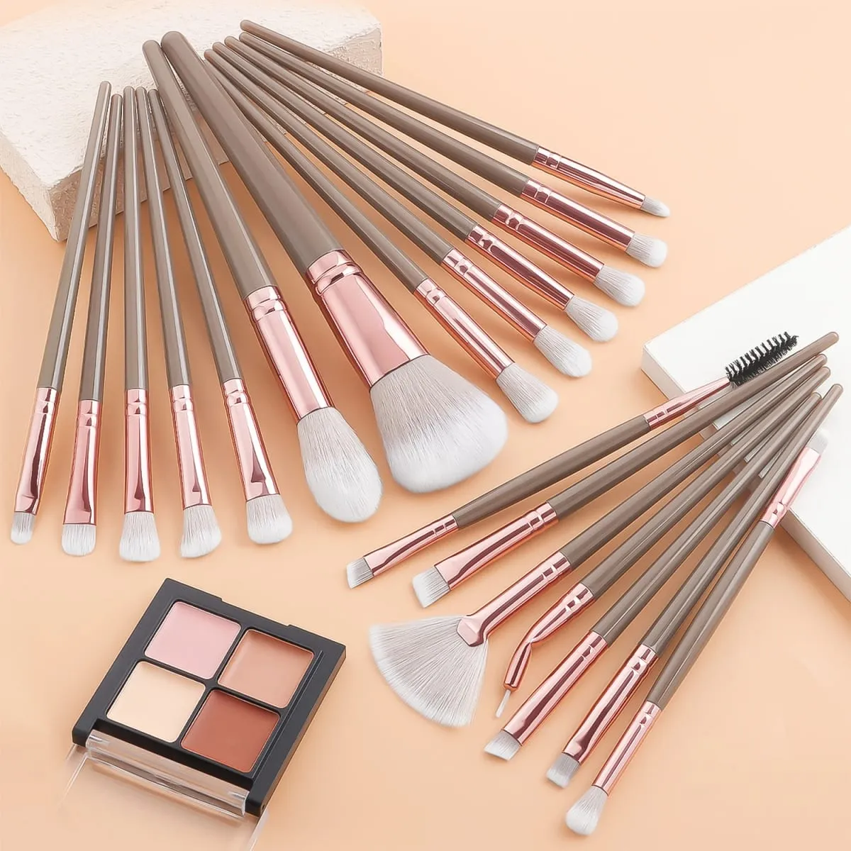 20 makeup brushes+3 round powder puffs+3 triangular powder puffs+3 beauty eggs+3 finger powder puffs+3 mini beauty eggs+1 washin — image 2