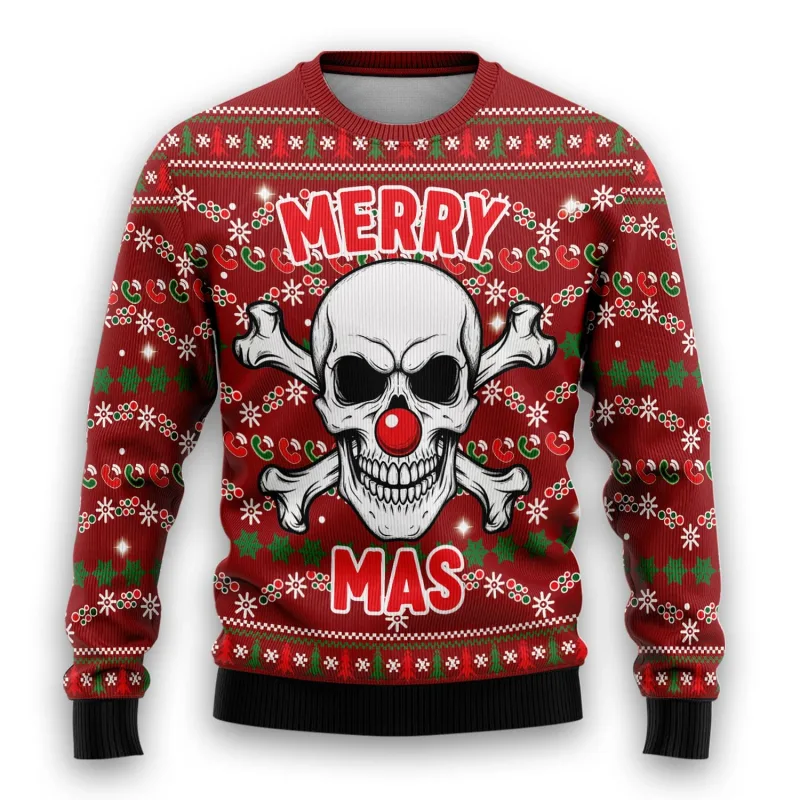 Pirate Santa Claus Graphic Ugly Christmas Sweater 2026 New Skull Graphic Sweatshirts Funny Design Pullovers Man Jumper Sweaters — image 3