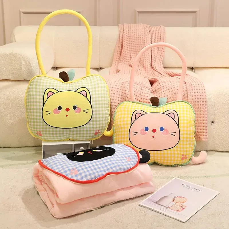 Apple Plush Pillow Cat Stuffed Cushion Kawaii Soft Sofa Cushion Air Conditioning Blanket Throw Pillow Adorably Birthday Gifts — image 2