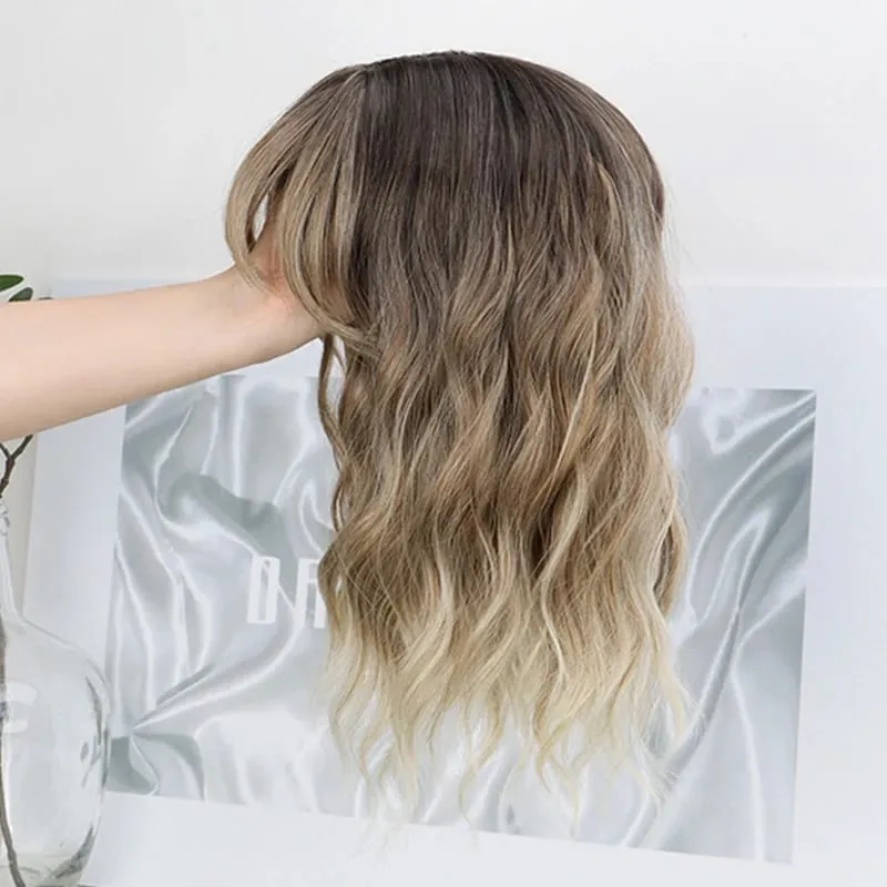 14Inch Synthetic Short Ombre Wavy Curly Topper Hair Extension for Women Clip In Top Hair Replacement Fiber Hair Accessory — image 8