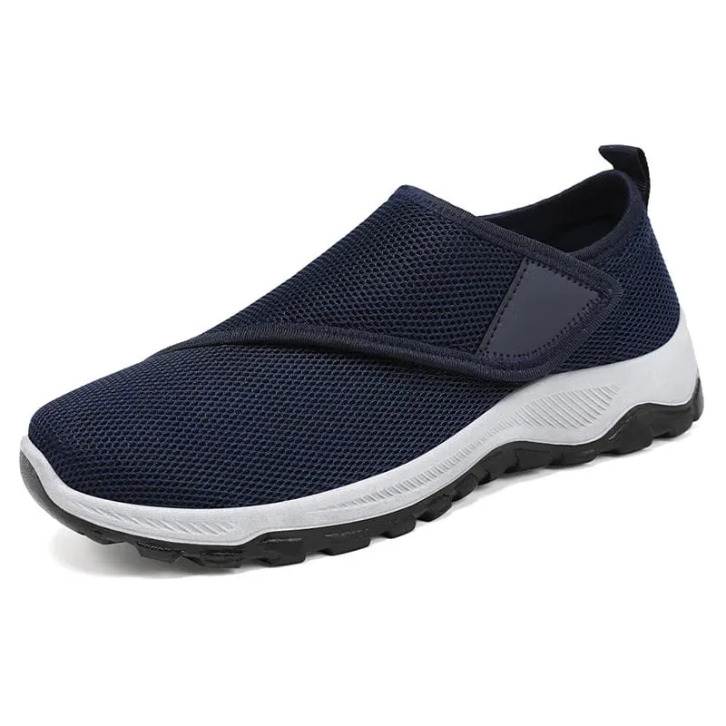 Men's Casual Sneakers Soft Comfortable Male Shoes Hook-loop Adjustable Wide Feet Walking Women Outdoor Anti-slip Sport Shoes — image 1