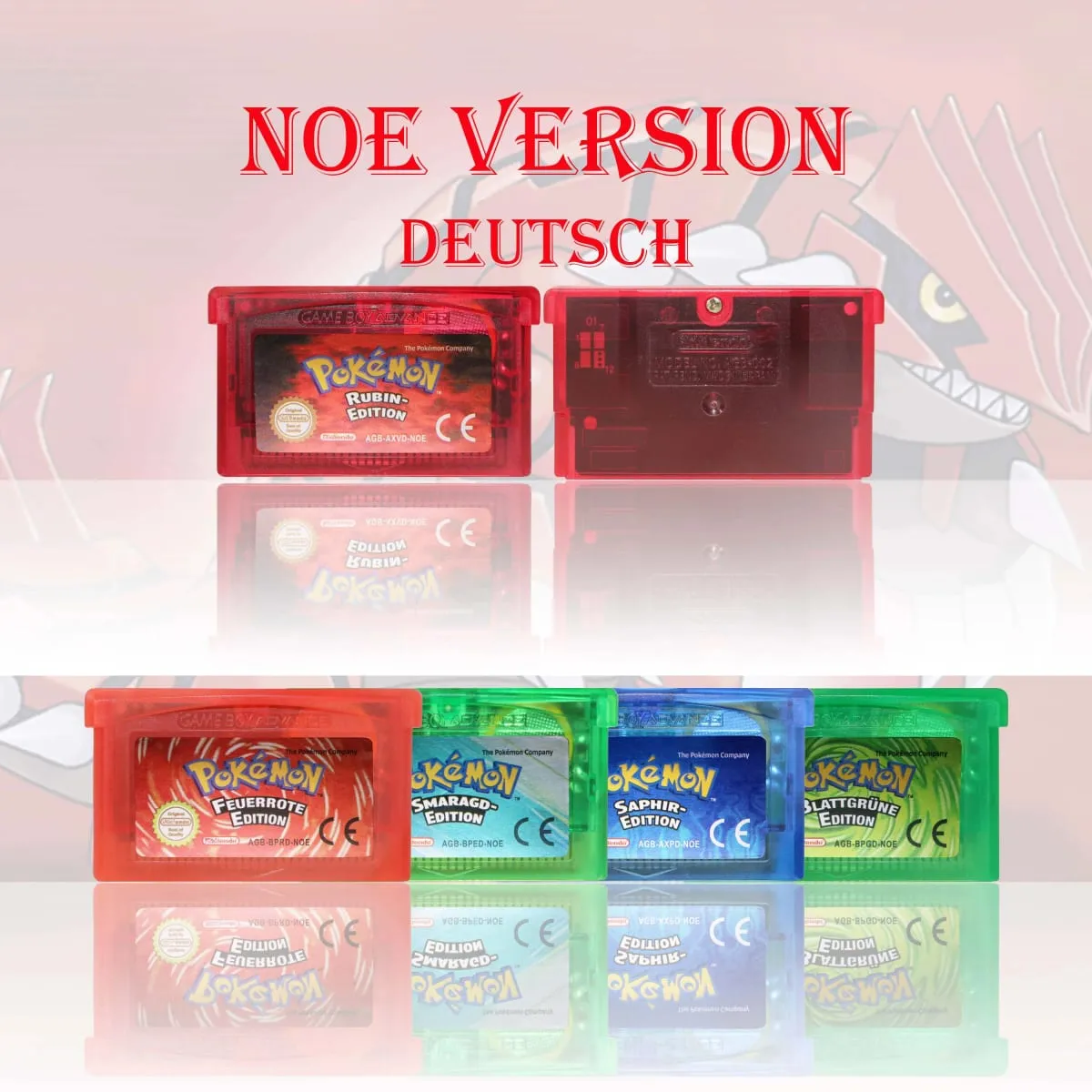 GBC/GBA NOE Version Pokemon Kristall/Smaragd/Feuerrote/Blattgrune/Rubin Game Cartridge Video Game Card High Quality With Battery — image 3