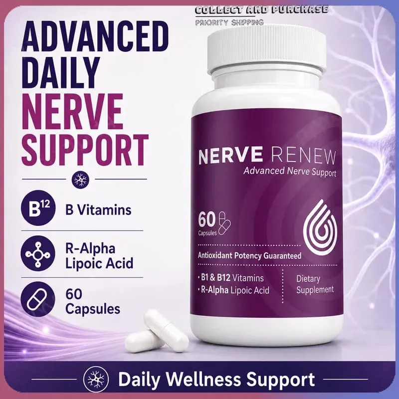 Nerve Renew Advanced Nerve Support Supplement - Natural Relief for Nerve Discomfort with R-Alpha Lipoic Acid & Vitamin B Complex — image 1