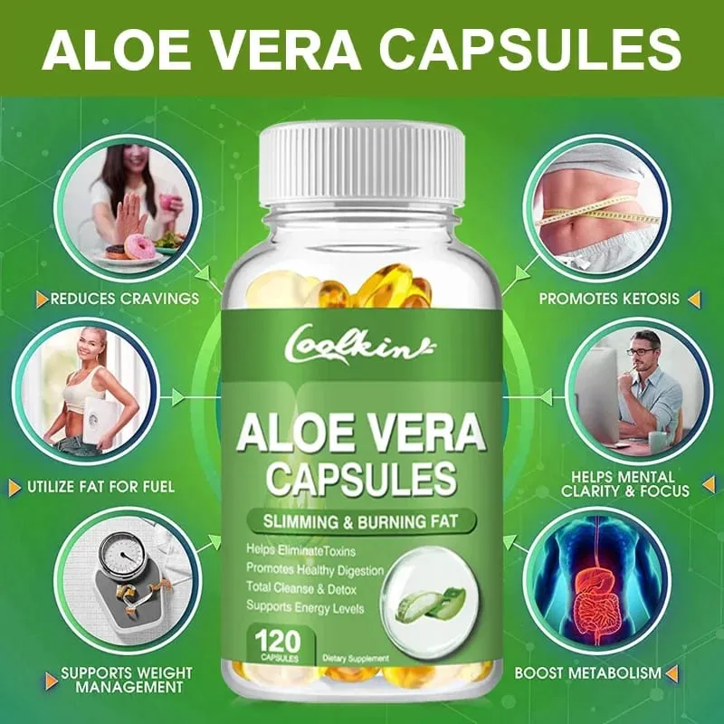Aloe Vera Extract Capsules - Colon Cleansing Supports Digestive and Immune Health Balances Stomach Acid Antioxidant Non-GMO — image 7