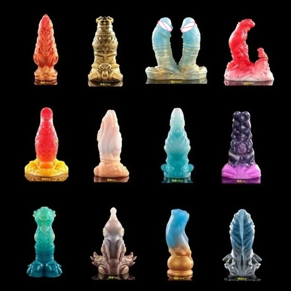 12 Zodiac Signs Series Alien-shaped Penis Realistic Dildo Vaginal Anal G-spot Stimulator with Suction Cup Orgasm Adult Sex Toys — image 1