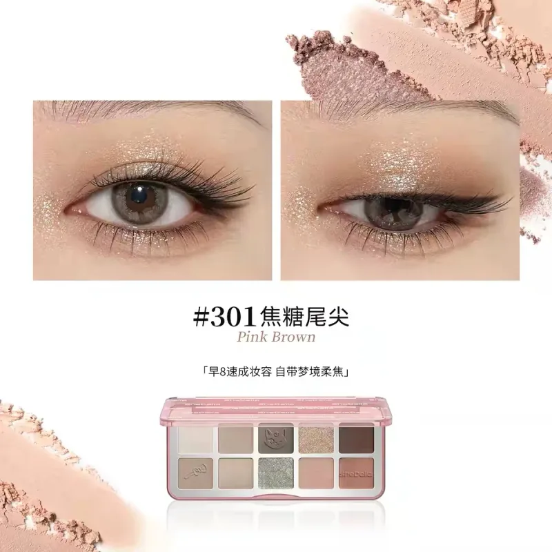 10 Color Eyeshadow Palette Portable Pink Matte Shimmer Glitter Lasting Pearl Shine Eye Shadow Makeup — image 10