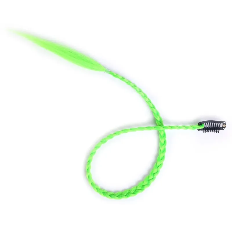 Estensioni clip-in sintetiche da 5 pezzi / lotto per le donne Coda di cavallo Arcobaleno Estensione dei capelli treccia 22 '' Ombre Parrucchino Treccia con clip