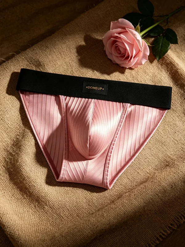 Men Underwear Shiny Striped Triangle Briefs Front Bulge Pouch Sexy Low Rise Slim Fit Daily Mens Underpants DP915 — image 13