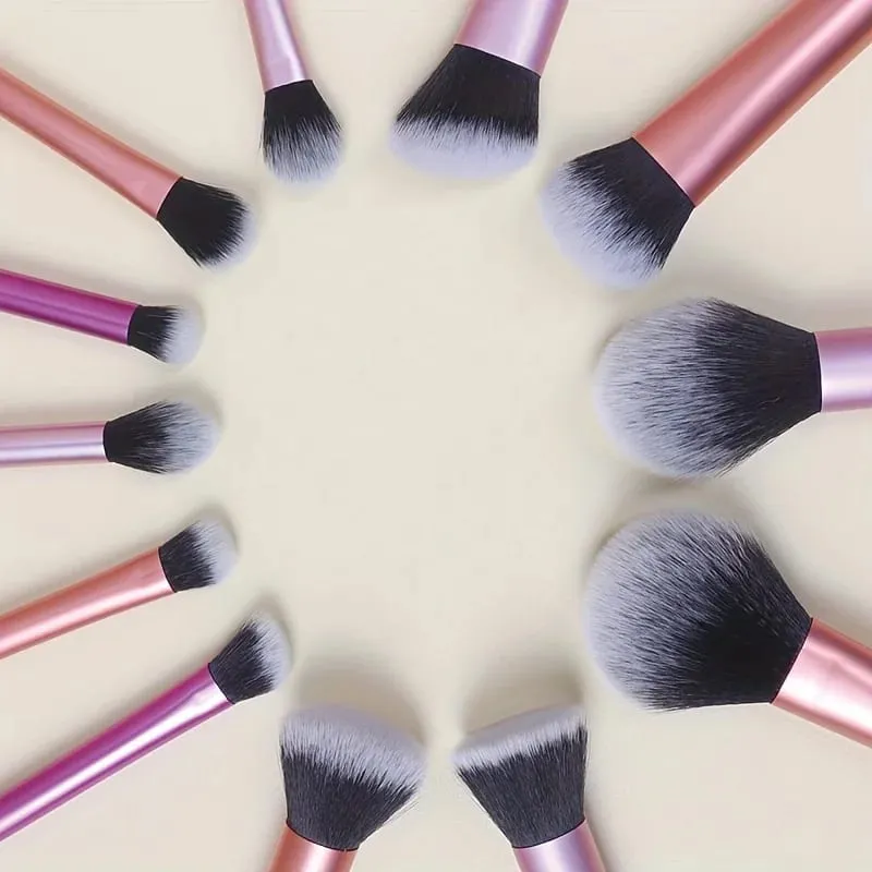 12pcs Multi-Functional Complete Makeup Brush Set: Loose Powder Brush Blush Brush Foundation Brush Eyeshadow Brush Blending B — image 5