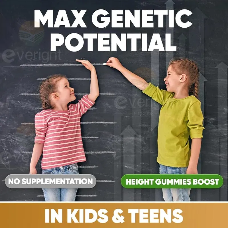 Bone Strength Supplement - for Natural Height Growth Adult and Kids - High Absorption - Calcium Magnesium Zinc Multivitamins