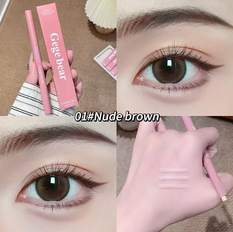 Gege Bear Dual-Tone Silkworm Pen 2-in-1 Highlight & Shadow for Natural Long-lasting and 3D Effec Friendly to Beginners