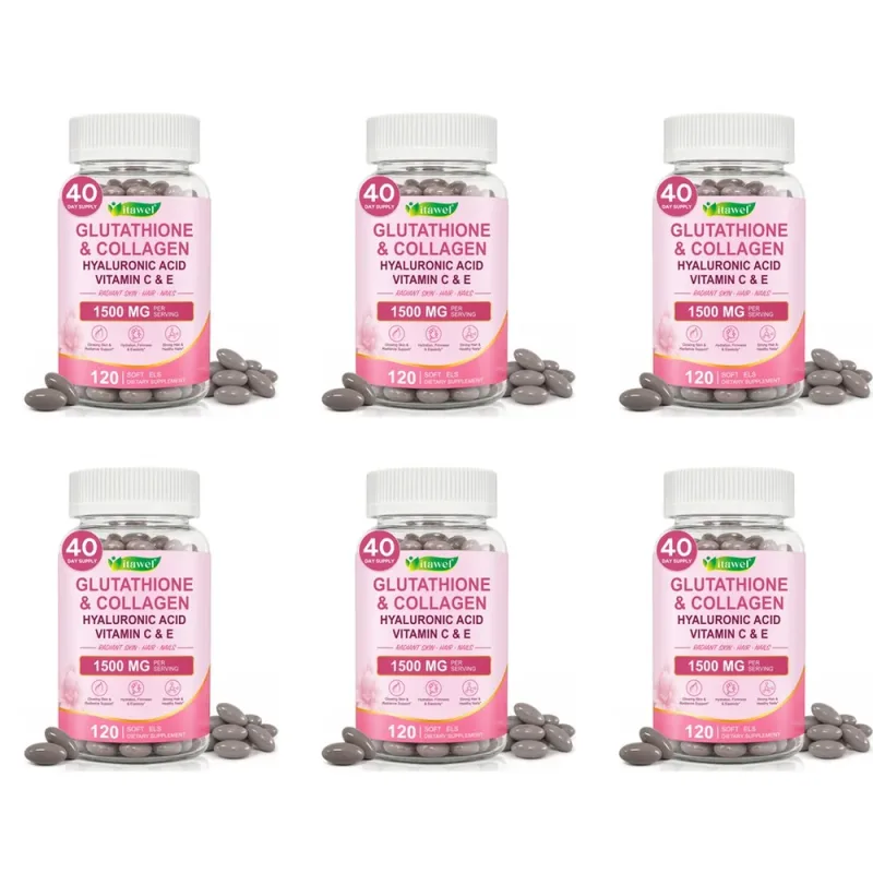 Itawel Collagen Glutathione Softgels Hyaluronic Acid Vitamins C E For Skin Hair Nails Radiance & Beauty Support Adult 120 Count — image 13