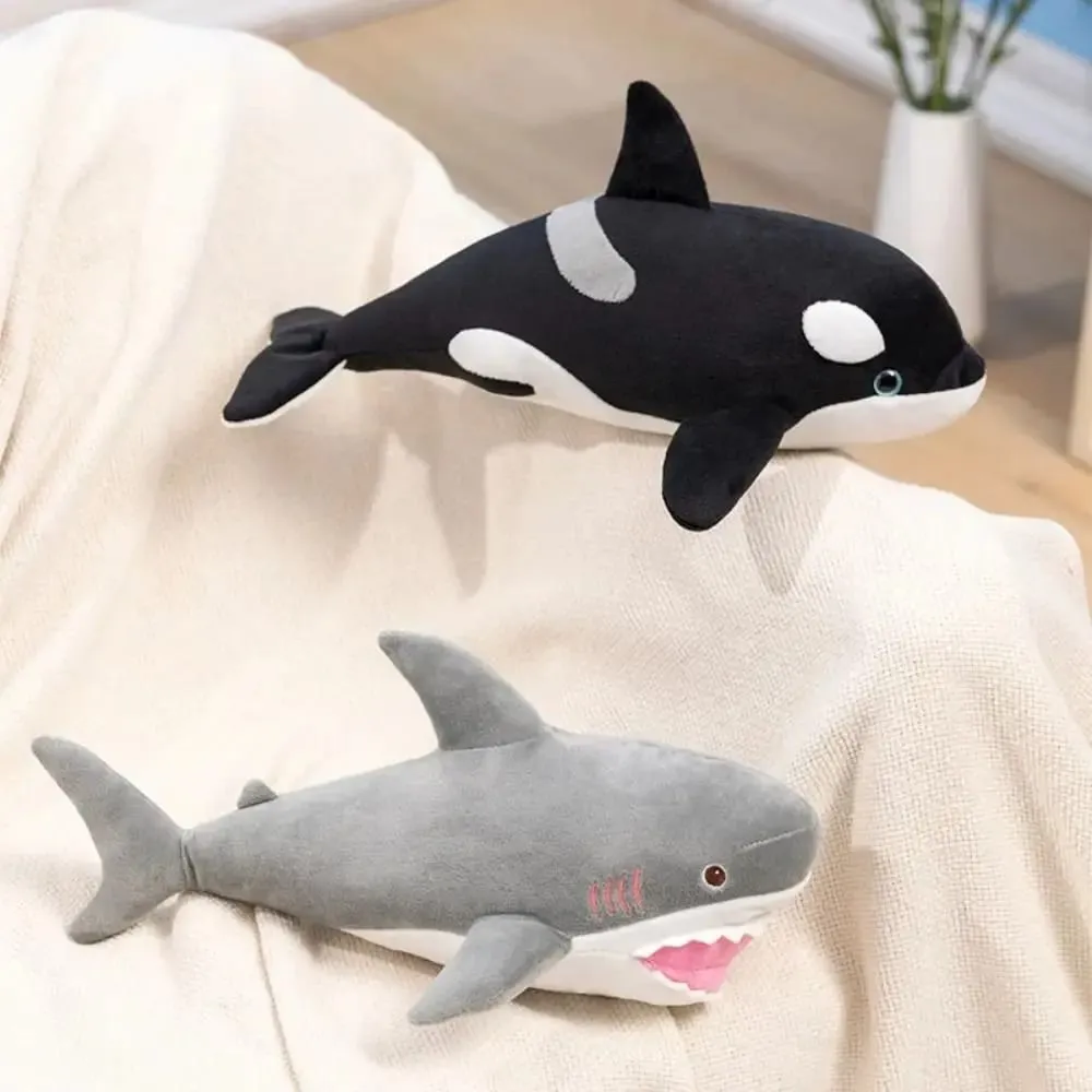 Animal Cartoon Simulated Killer whale Dolls PP Cotton Funny Great White Shark Plush Toys 32cm Kawaii Animals Plush Pillow — image 2