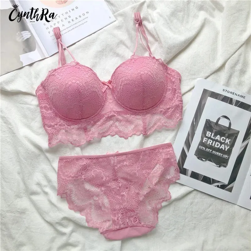 Plus Size Push Up Bra Set Sexy Lace Underwear Adjustable Comfort Thin Soft Breathable Lingerie For Women — image 6