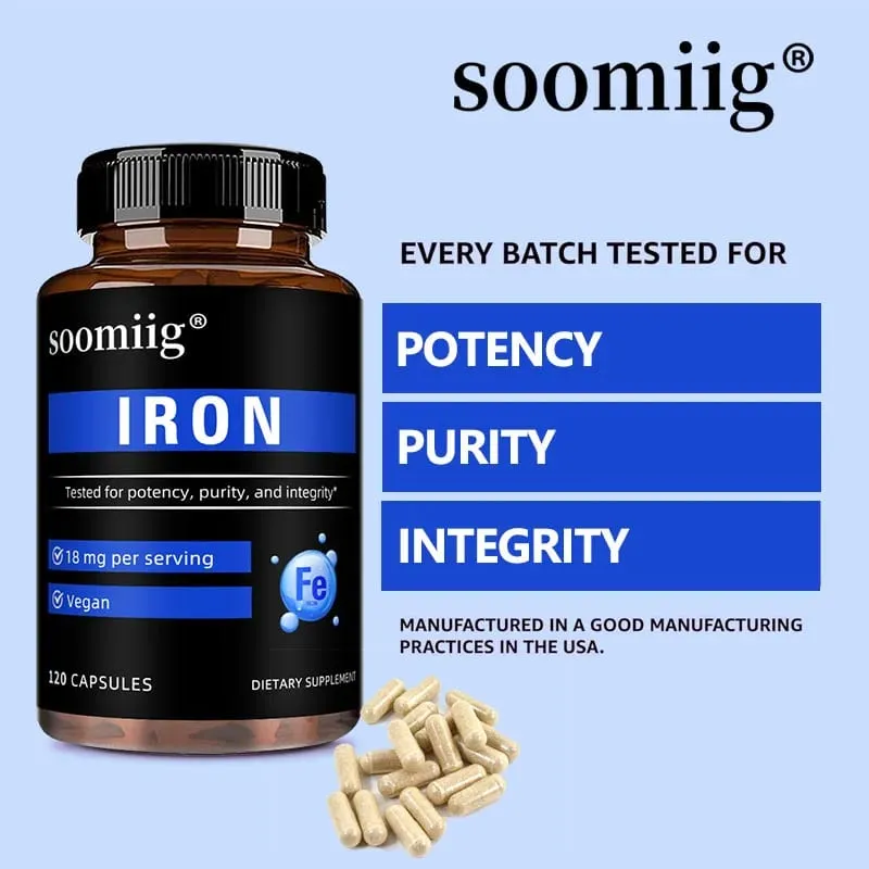 Iron Capsules High Absorption Daily Iron Supplement Support Energy Focus & Body Wellness Immune & Red Blood Cell Health — image 6