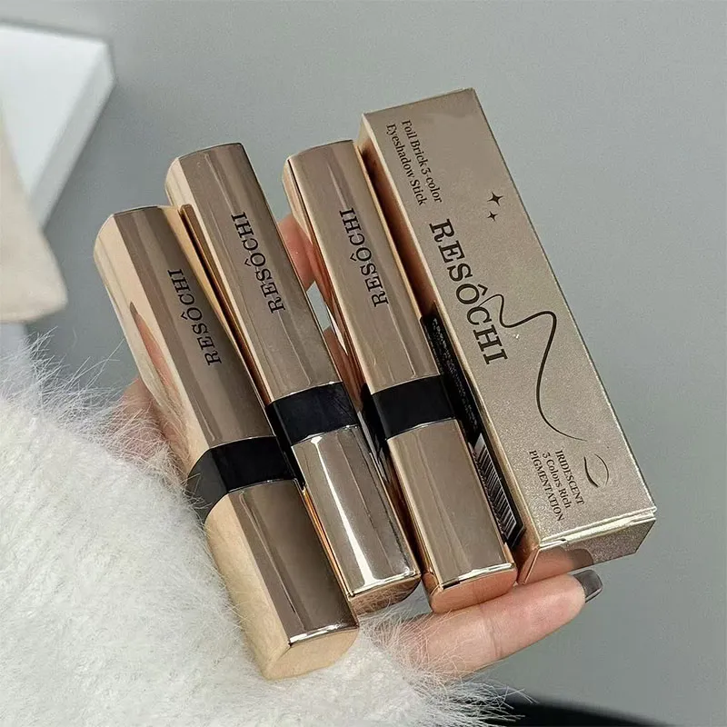 Three Color Gradient Pearlescent Eye Shadow Stick Water&Sweatproof Non-smudge Three Dimensional Natural Lazy Eye Shadow Pen — image 3