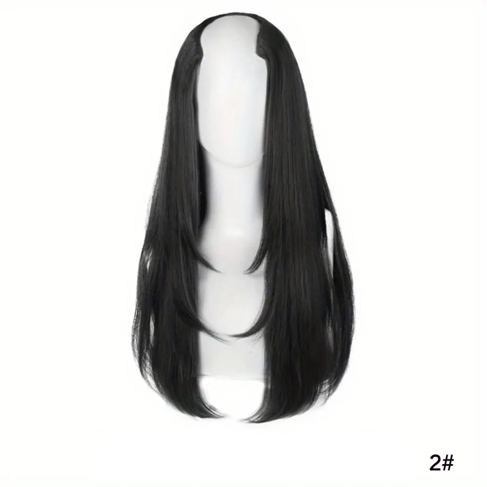 18/22/24Inch Women's Synthetic Long Hair Styling Long Hair Synthetic Wigs Layered Hair Extensions Top of the Head Increase Hair
