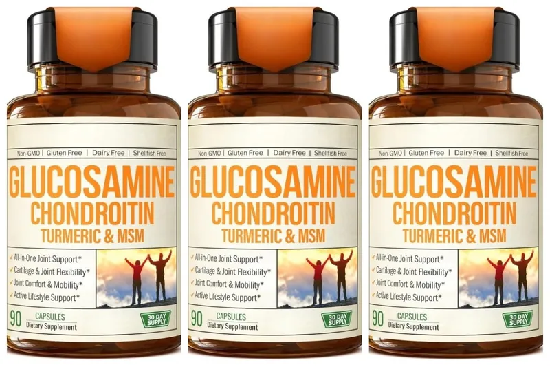 Glucosamine Chondroitin Capsules with Glucosamine Sulfate 1500mg and MSM Support Cartilage Joint Daily Health 90count Per Bottle
