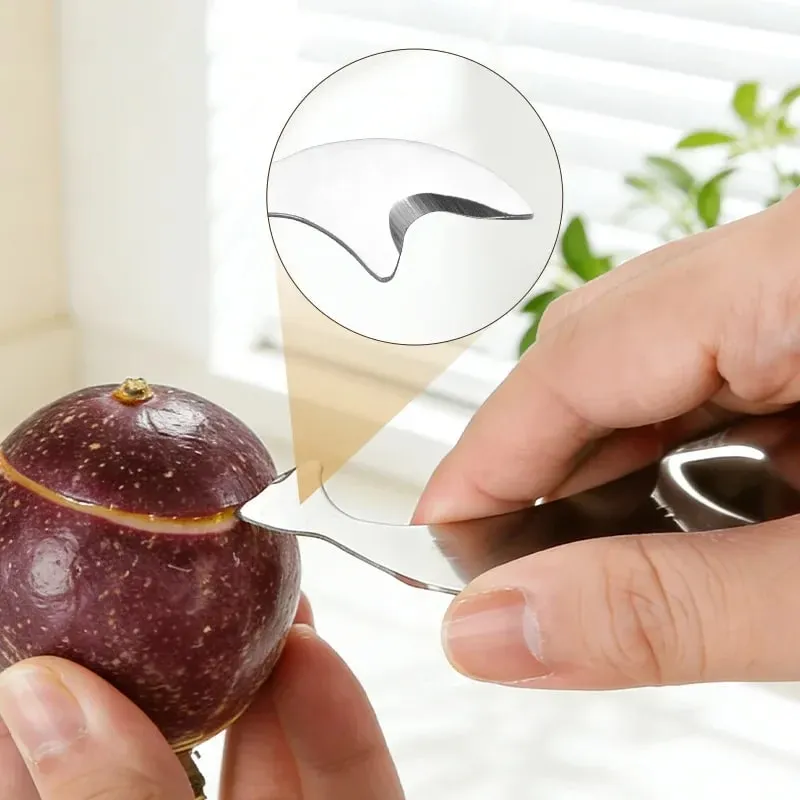Dual Function Passion Fruit Cutting Scooping Tool Integrated Stainless Steel Fruit Spoon Easy Clean Kitchen Gadget — image 8
