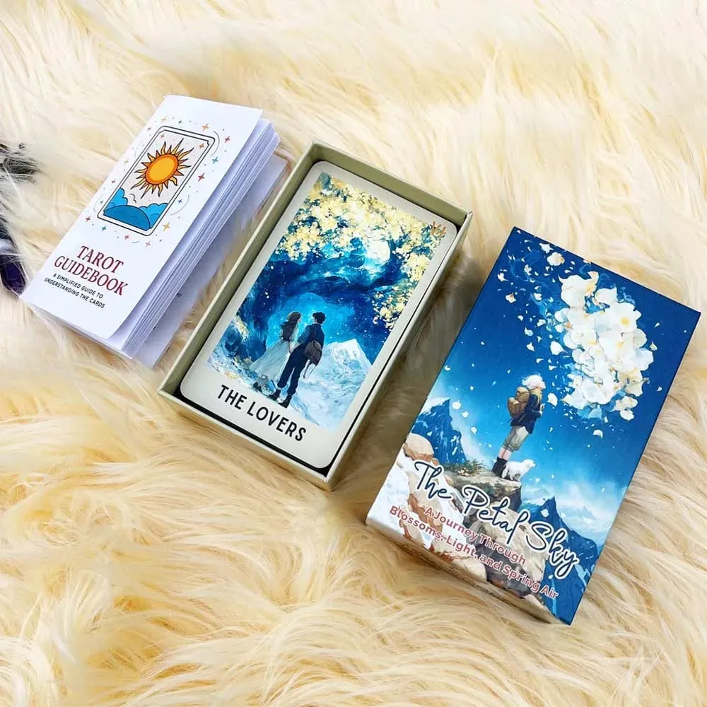 Petals Sky Tarot Cards Set 78 Cards 13x8 Cm Ideal for Intuitive Reading & Beautiful Illustrations Includes Paper Instruction — image 4