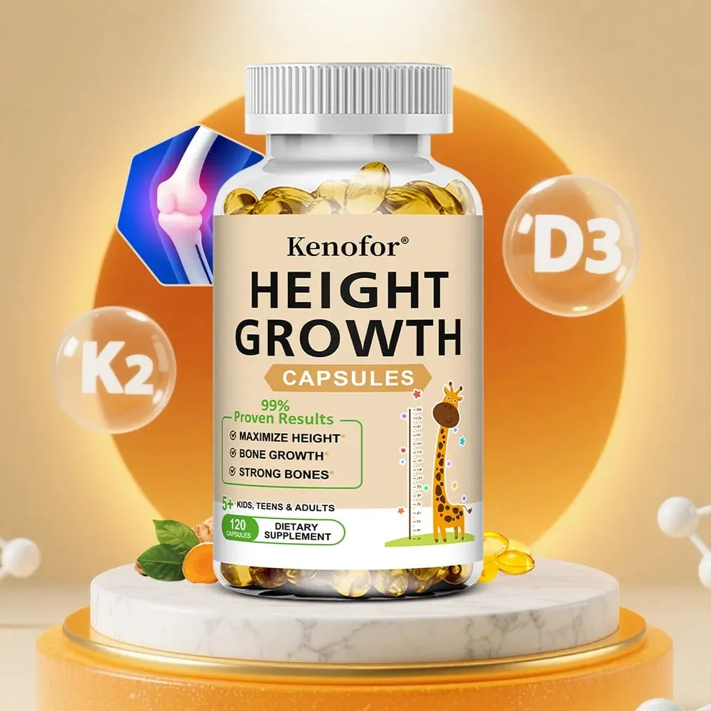 Height Growth Capsules - With Vitamins and Calcium - Increase Bone Strength Promotes Growth Adults Children — image 1