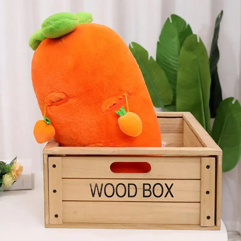 60cm Rabbit Fur Realistic Plant Carrot Pillow Interactive Pull Carrot Game Plush Waist Cushion Sofa Pillow Easter Day Decoration — image 2