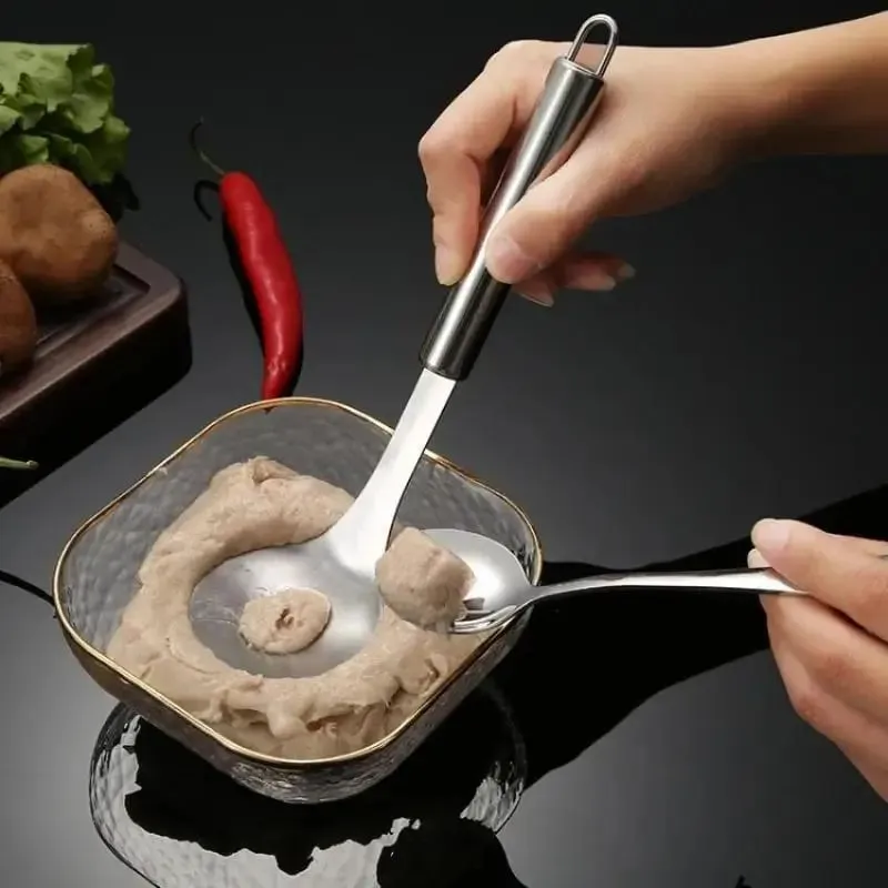 Meatball Maker Spoon Meat Baller with Elliptical Leakage Hole Stainless Steel Meat Ball Mold Kitchen Gadget Meat Tools Non-Stick — image 4