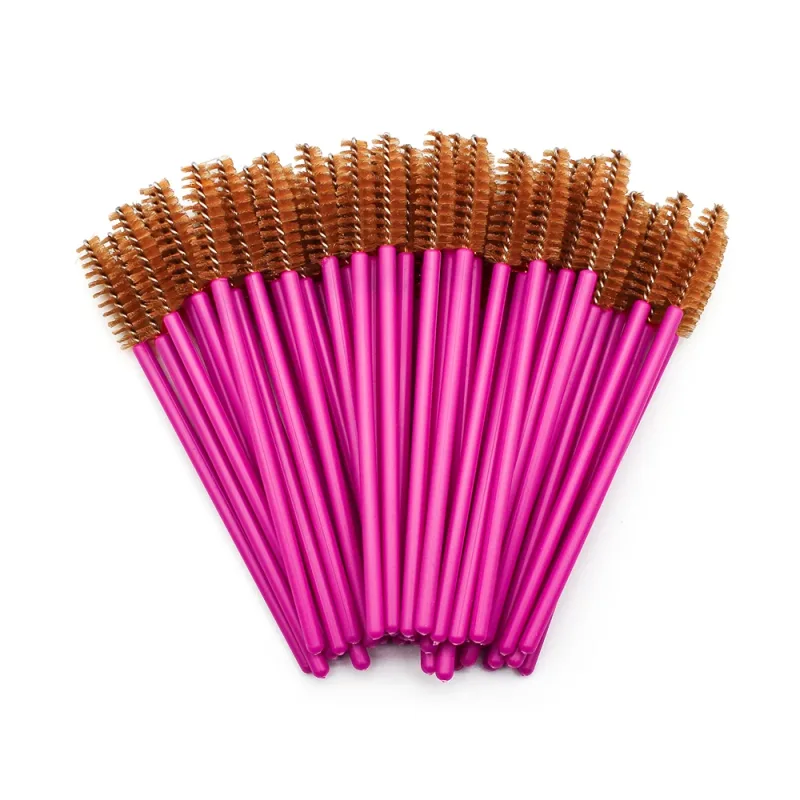 50pcs Disposable Eyelash Brushes Extension Rose Red Eyebrow Brush Mascara Wand Eye Lashes Cosmetic Tool Set Makeup Beauty