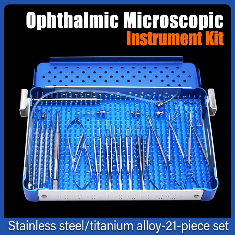 21 Pieces/set of Ophthalmic Cataract Surgical Instruments Set Stainless Steel Titanium Alloy Ophthalmic Precision Surgical Tools — image 1