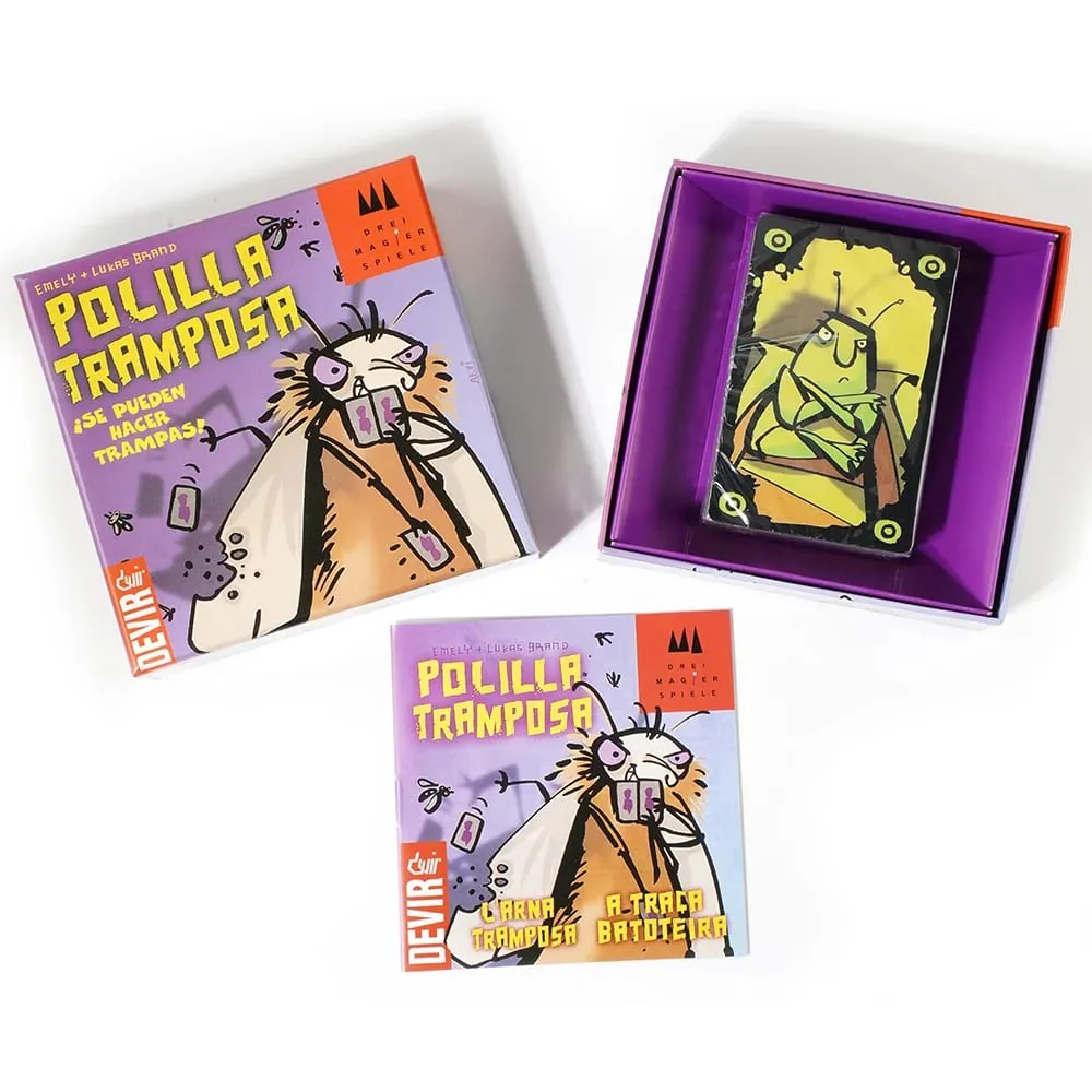 Juego de Cartas Polilla Tramposa Devir Juego de Mesa Familiar Divertido donde se Permite Hacer Trampas para Niños y Adultos
