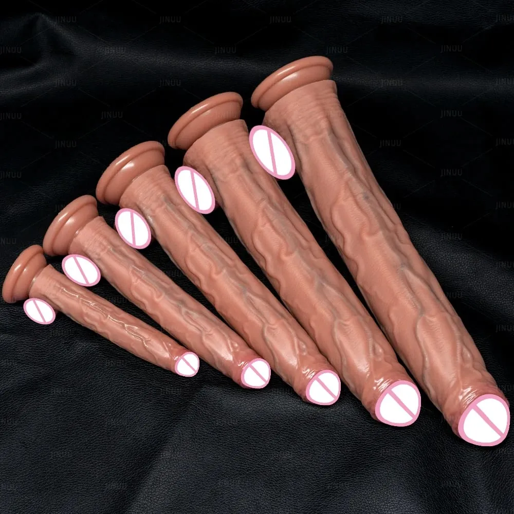 Realistic 5 Sizes Big Dildo Silicone Suction Cup Huge Penis Couples Masturbation Soft Cock Woman Man Anal Adult Sex Toy — image 1