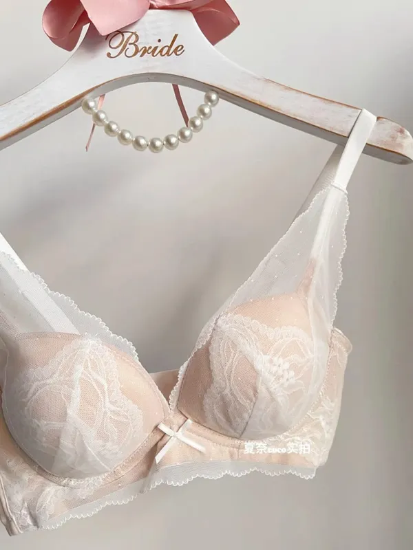 French Style Soft Lace Wireless Bra Set Women Push Up Small Breast Lift Full Cup Sexy Adjustable Comfort Lingerie Set Daily Wear — image 8