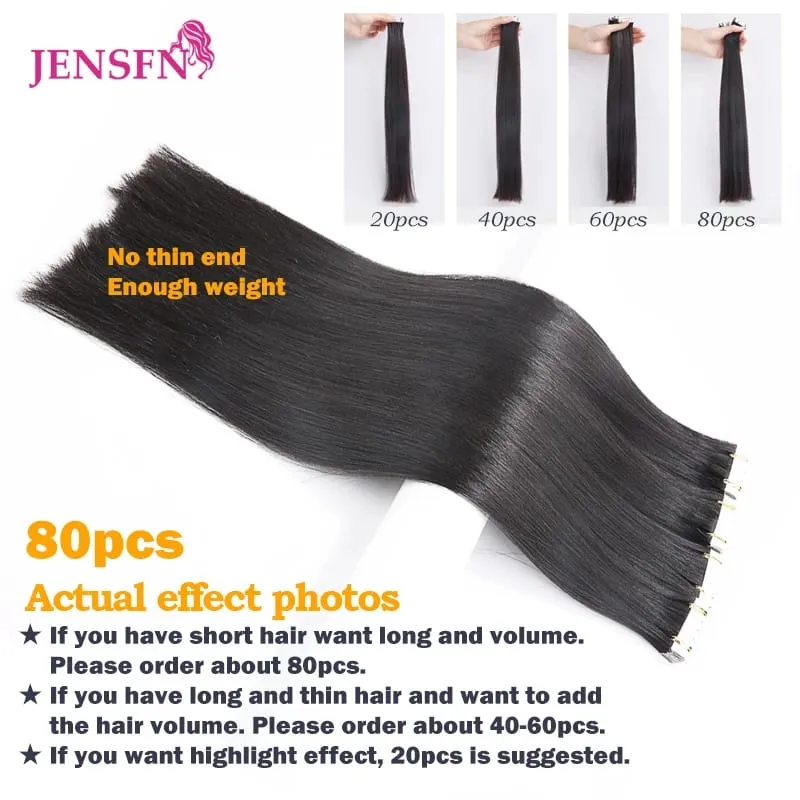 Mini Tape In Hair Extensions 100% Natural Human Hair Remy Quality Straight Seamless PU Tape Ins Brown blonde For Salon — image 5