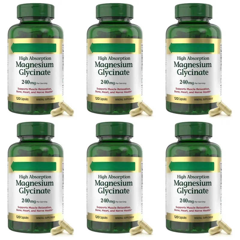 Magnesium Glycinate Capsules High Absorption Supports Muscle Relaxation Supports Bone Health 120 Capsules for Adults — image 9
