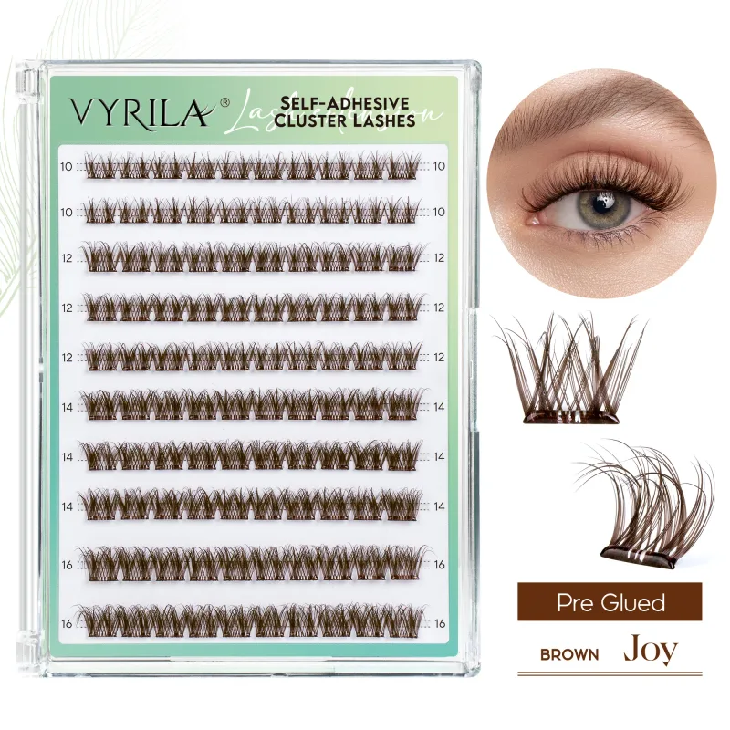 Self Adhesive Eyelashes ไม่ต้องใช้กาวขนตา 10-16 มม.Pre Glued Cluster Lashes D Curl นุ่มธรรมชาติกดบนขนตา