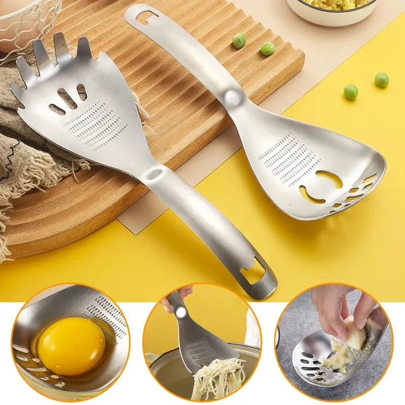 Multifunctional Stainless Steel Ginger Grater Spoon Garlic Ginger Spoons Versatile Kitchen Ginger Masher for Mincing Vegetable — image 7